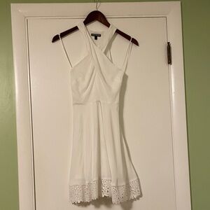 Express White Lace Hem Mini Dress